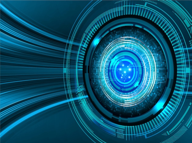 blue eye cyber circuit imprimé future technologie