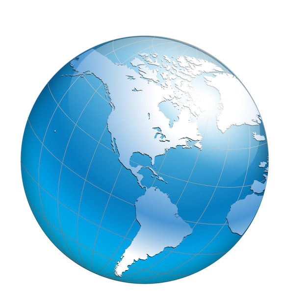 Vecteur blue gradient world globe avec une conception vectorielle créative pour les entreprises