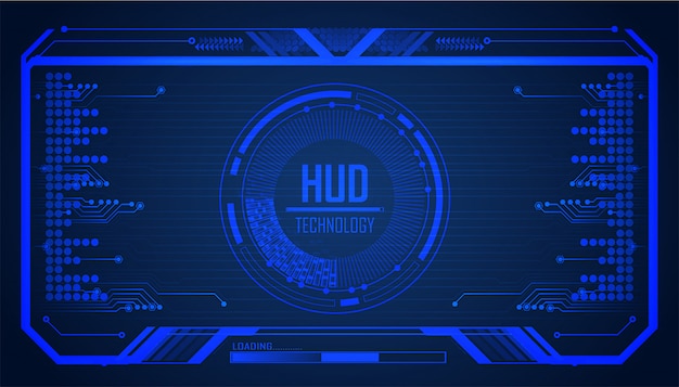 Blue Hud Cyber Circuit Futur Technologie Concept Fond
