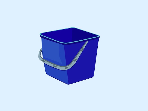 Vecteur blue_plastic_bucket_mop_cleaning_bucket_vector