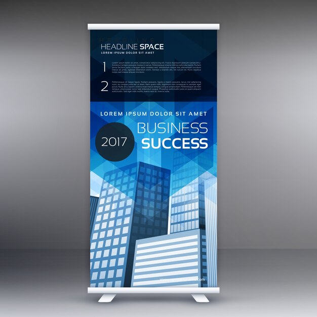 Blue Vertical Roll Up Template Template Pour Votre Présentation D'entreprise