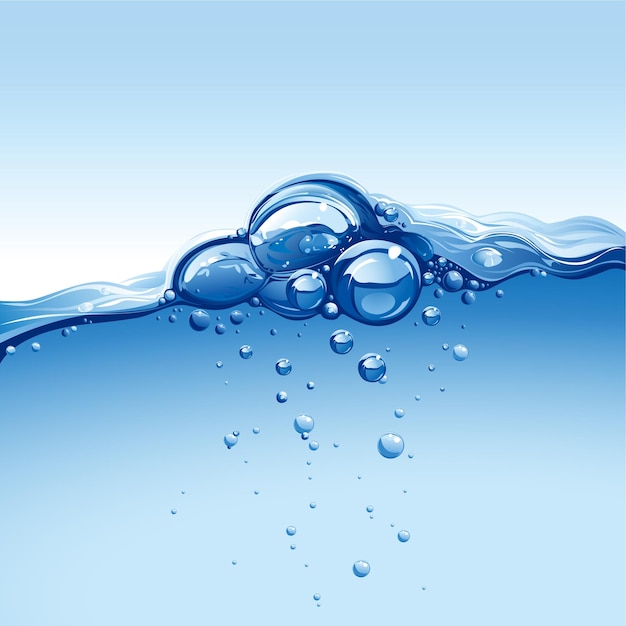 Blue Water Waves and Bubbles Screen
