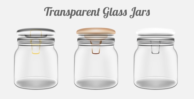 Vecteur un bocal en verre transparent