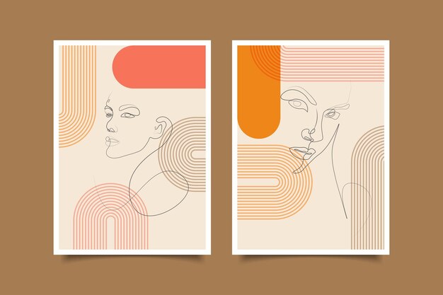 boho contemporain abstrait odern wall art print géométrique vintage collection