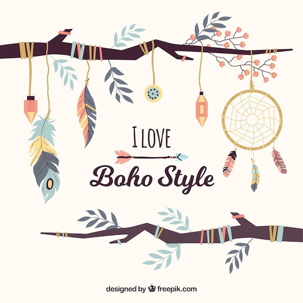 Boho Style Fond Avec Un Design Plat