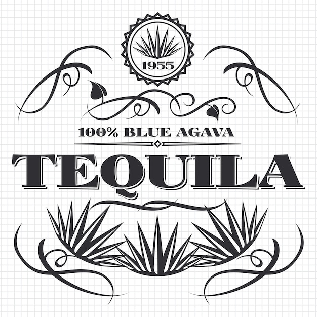 Boire De L'alcool Boisson Tequila Design Sur La Page De Cahier