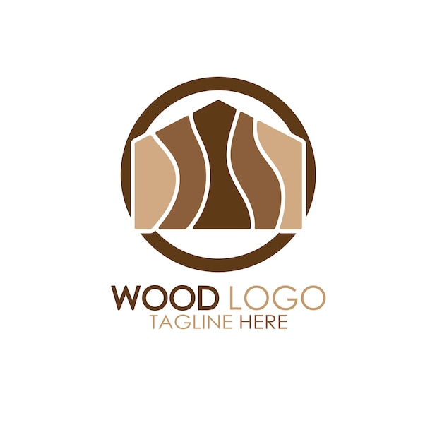 Bois logo modèle icône illustration design vecteur utilisé pour les usines de bois plantations de bois journal traitement meubles en bois entrepôts de bois avec un concept minimaliste moderne