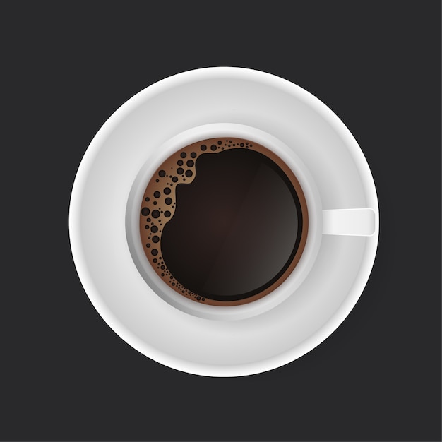 Boisson au café. Tasse de café sur fond sombre. Art moderne.