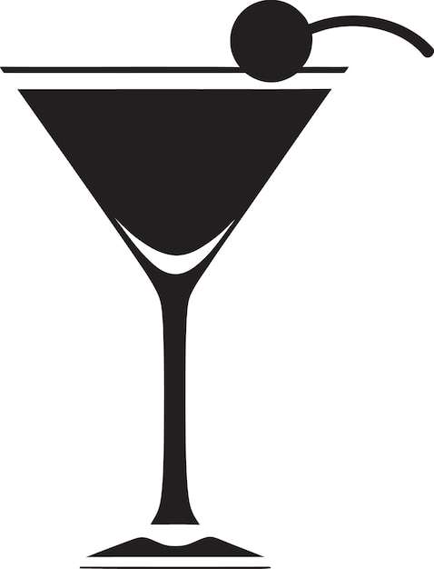 Vecteur boisson noire mélangée élégante symbolisme iconique libations de luxe cocktail noir vectoriel identité symbolique