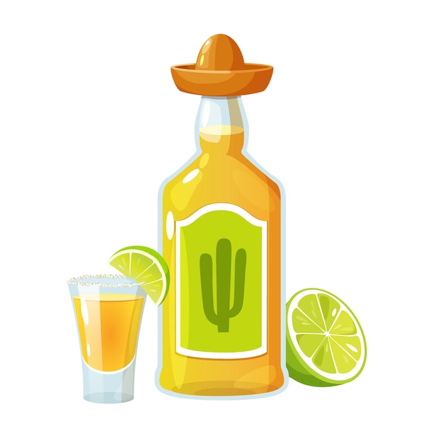 Vecteur boisson de tequila mexicaine