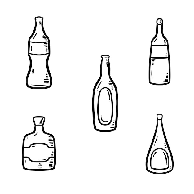 Vecteur boissons doodle set boisson fraîche illustration01