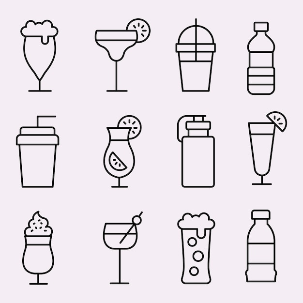 Les boissons sont des icônes.