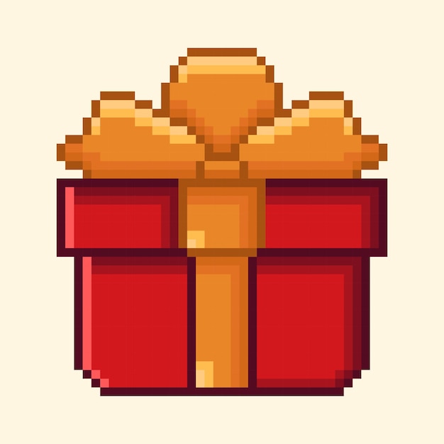 Boîte cadeau de Noël ou cadeau d'anniversaire conception d'illustration pixel art
