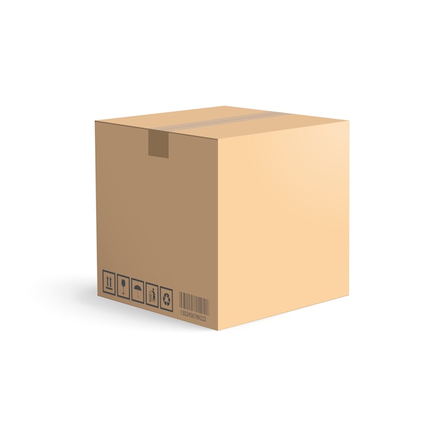 Boîte en carton isolé sur fond blanc. Boîtes de mise en page pour la livraison.
