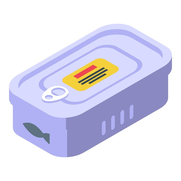 Boîte de conserve de sardine icône vecteur isométrique Poisson hareng Nourriture du Pacifique