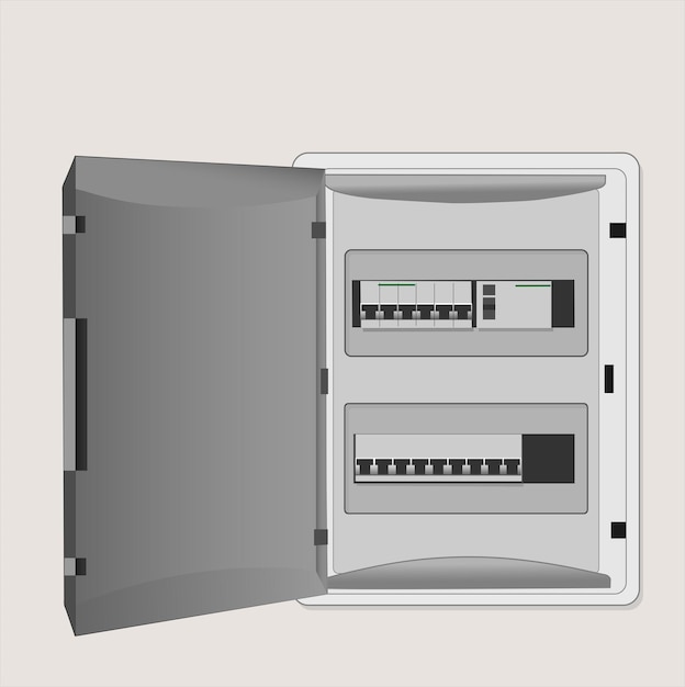 Boîte De Distribution D'électricité Fusebox Isolé Sur L'illustration Vectorielle De Mur D'appartement