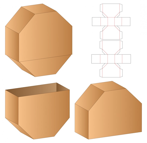 Boîte D'emballage Die Cut Modèle Conception 3d
