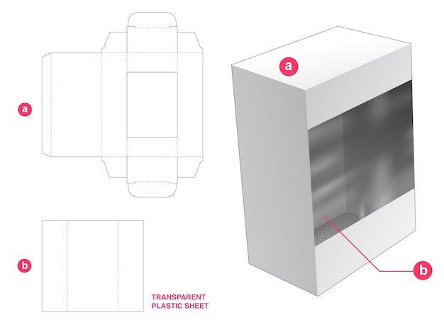 Boîte D'emballage Avec Gabarit De Découpe En Feuille De Plastique Transparent