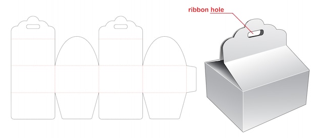 Boîte Avec Gabarit De Découpe De Trou De Ruban