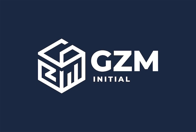 Boîte Géométrique Cube Hexagone Lettre Initiale GZM MGZ ZMG Logo Design Vector