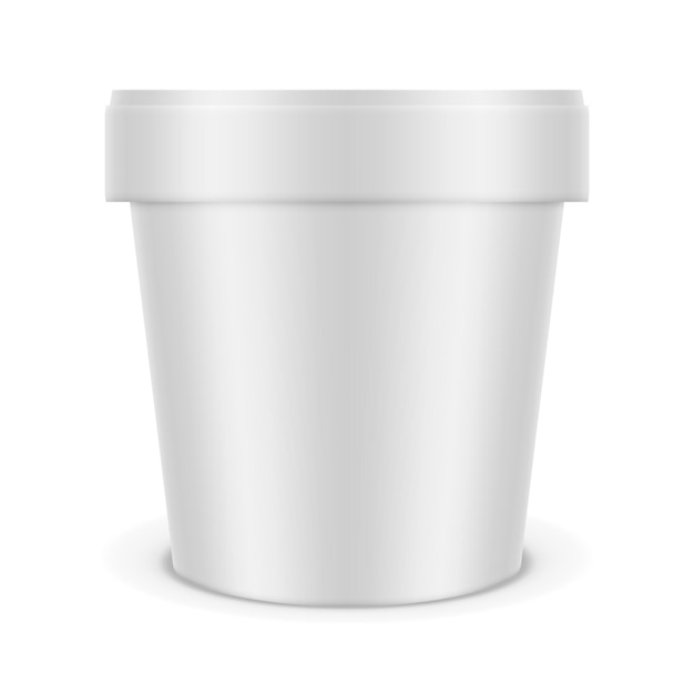 Boîte à glace ronde blanche 3D
