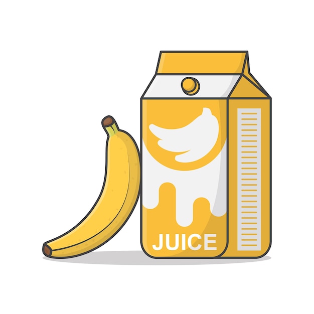 Boîte à Jus De Banane Avec Illustration De La Banane.