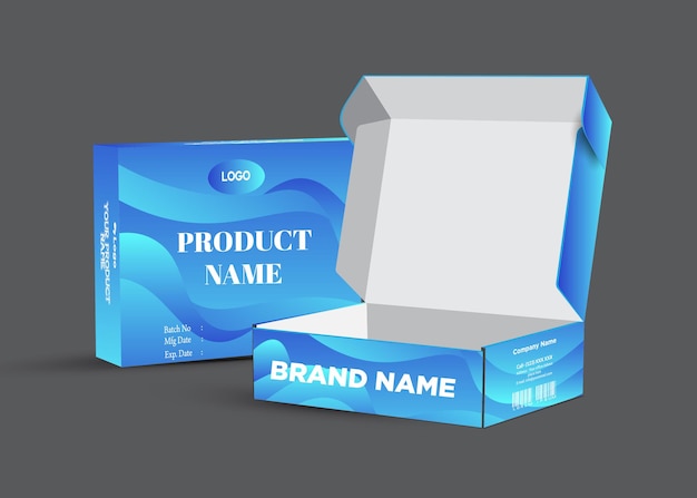 une boîte avec le nom du produit et le nom de la marque à côté d'une boîte