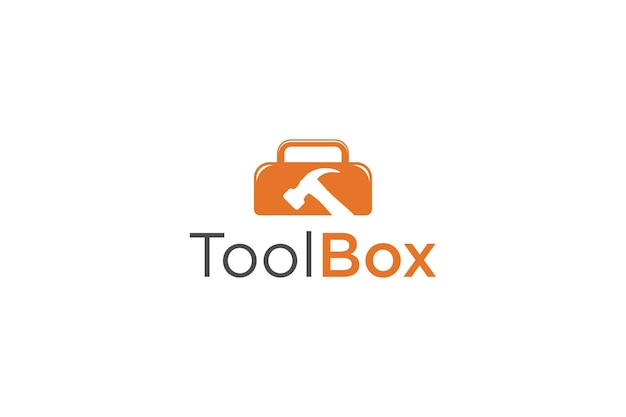 Boîte à outils boîte à outils logo design réparateur icône technique symbole rénovation marteau illustration