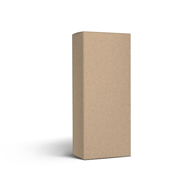 Boîte de papier artisanal brun isolé sur fond blanc