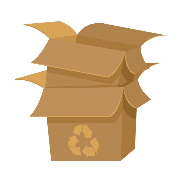 Vecteur boîte de papier vide avec icône de recyclage