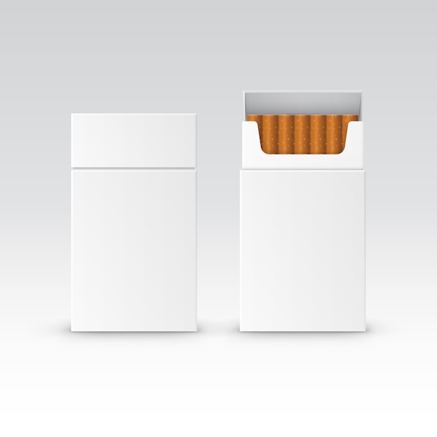 Vecteur boîte de paquet de paquet vide de vecteur de cigarettes