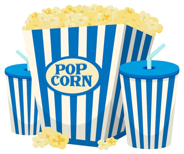 Boîte De Pop-corn Et Boisson