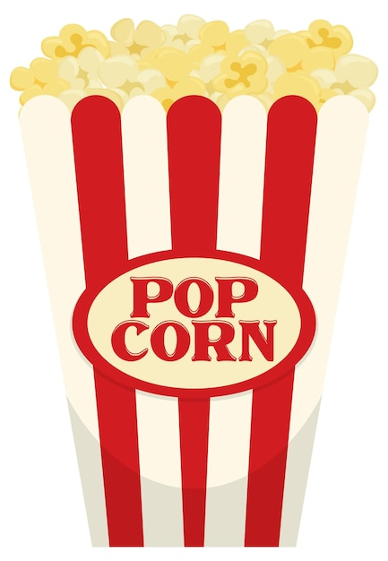 Boîte De Pop-corn Isolé Sur Fond Blanc