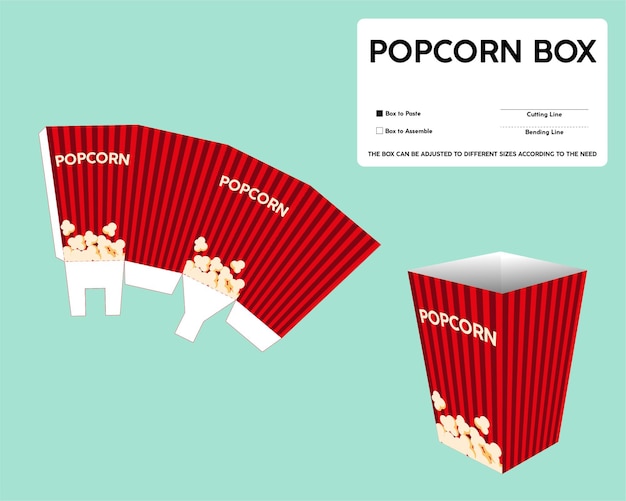 Vecteur une boîte à pop-corn