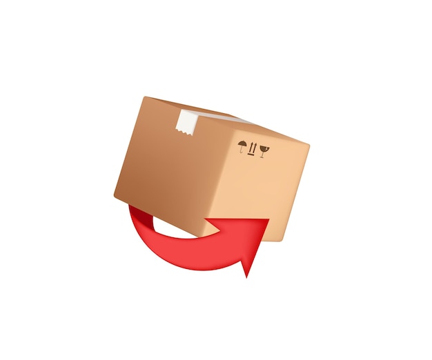 Boîte de retours super design pour tous les usages Concept vectoriel 3D Livraison de services de messagerie
