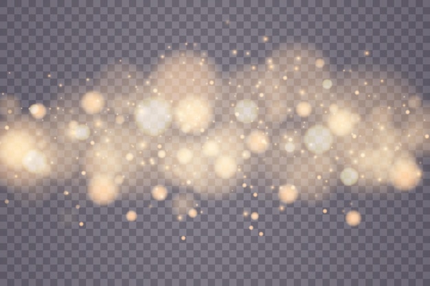 Bokeh brillant isolé sur fond transparent Lumières isolées légères Formes floues transparentes Effet de lumière abstrait Illustration vectorielle