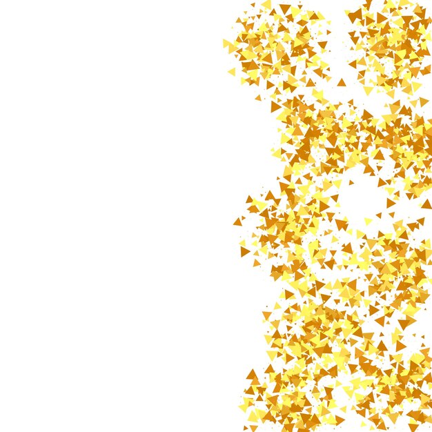 Vecteur bokeh rond vectoriel. carte d’anniversaire irisée abstraite. toile de fond nuptiale aléatoire. bordure en aluminium. toile de fond géométrique anniversaire. confettis dorés sur fond blanc. particules de poussière dorées isolées.