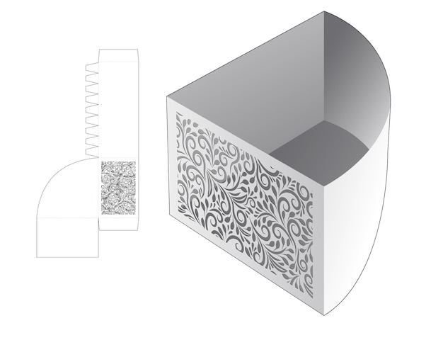 Bol De Forme Triangulaire Avec Gabarit Découpé Au Pochoir Et Maquette 3d