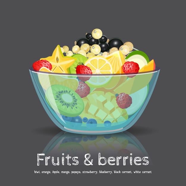 Bol De Fruits Exotiques Et Baies Sucrées