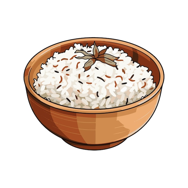 Vecteur un bol plein d'illustration vectorielle de riz