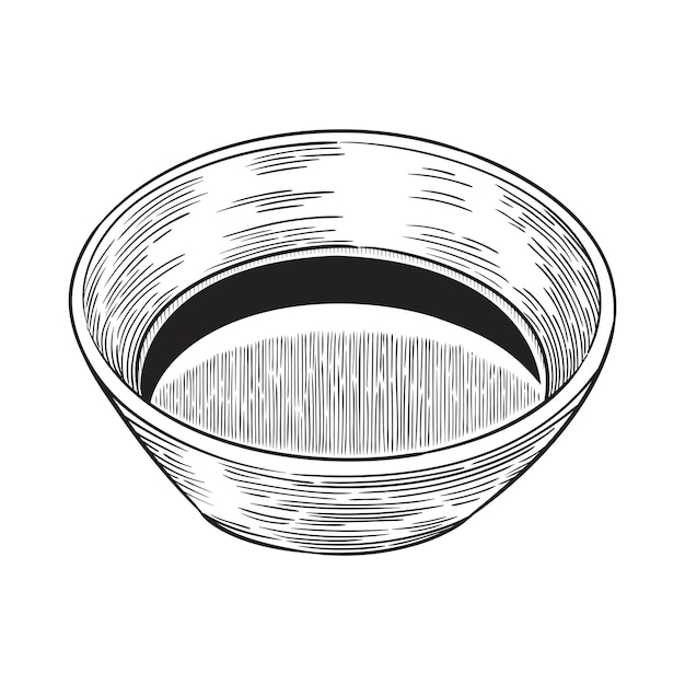Bol avec sauce soja Illustration vectorielle dessinés à la main isolé