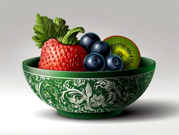Vecteur bol vecteur vert pour les fruits et légumes sur un blanc isolé isolé