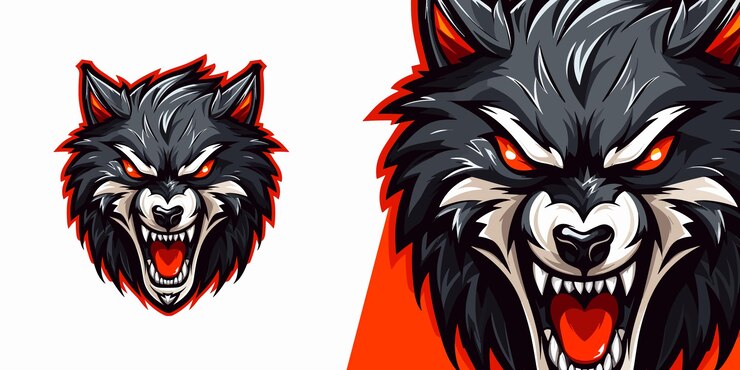 Vecteur bold werewolf logo illustration vectorielle percutante pour les équipes de sport et d'esport sans peur