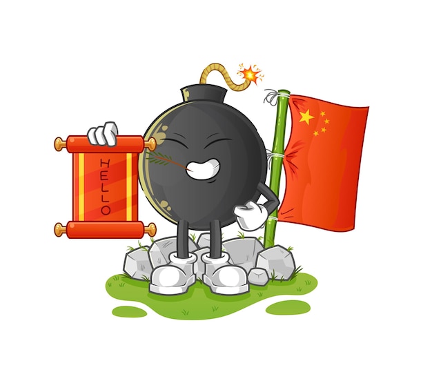 Bombe Vecteur De Mascotte De Dessin Animé Chinois