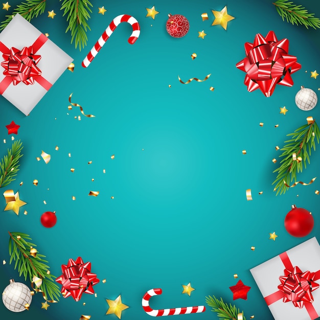 Bon cadeau de vente de Noël et du nouvel an, illustration de modèle de coupon de réduction