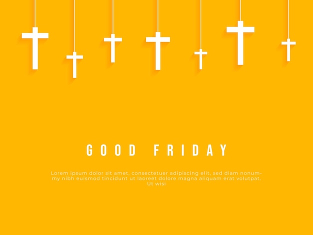 bon vendredi fond jaune avec des croix