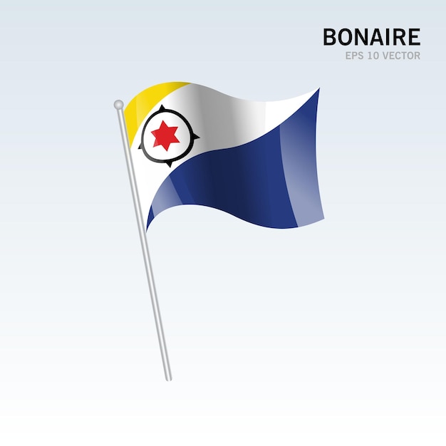 Bonaire Agitant Le Drapeau Isolé Sur Gris