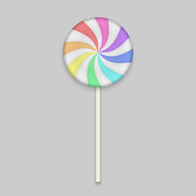 Bonbon Rainbow Lolipop Sur Blanc