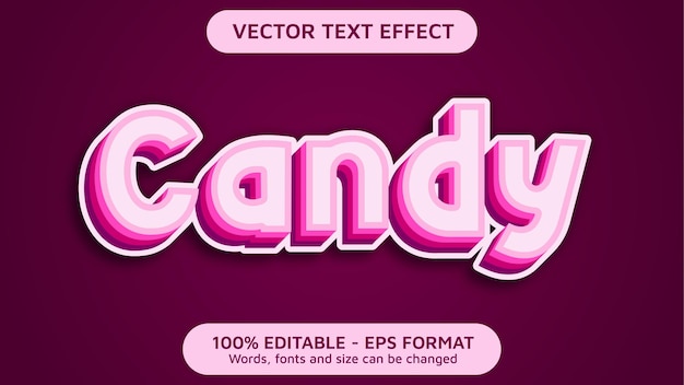 Bonbons 3d Effet De Texte Vectoriel Moderne