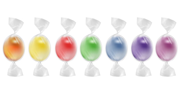 Bonbons De Couleur Dans Un Emballage Transparent